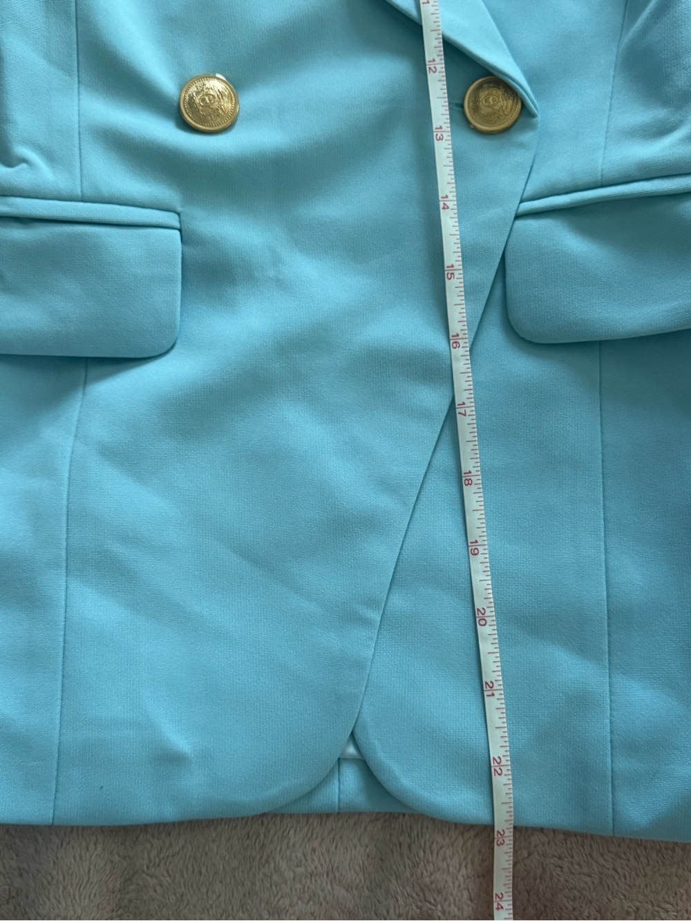 Tailored Sleeveless Light Blue Double-Breasted Pantsuit - Picture 13 of 15